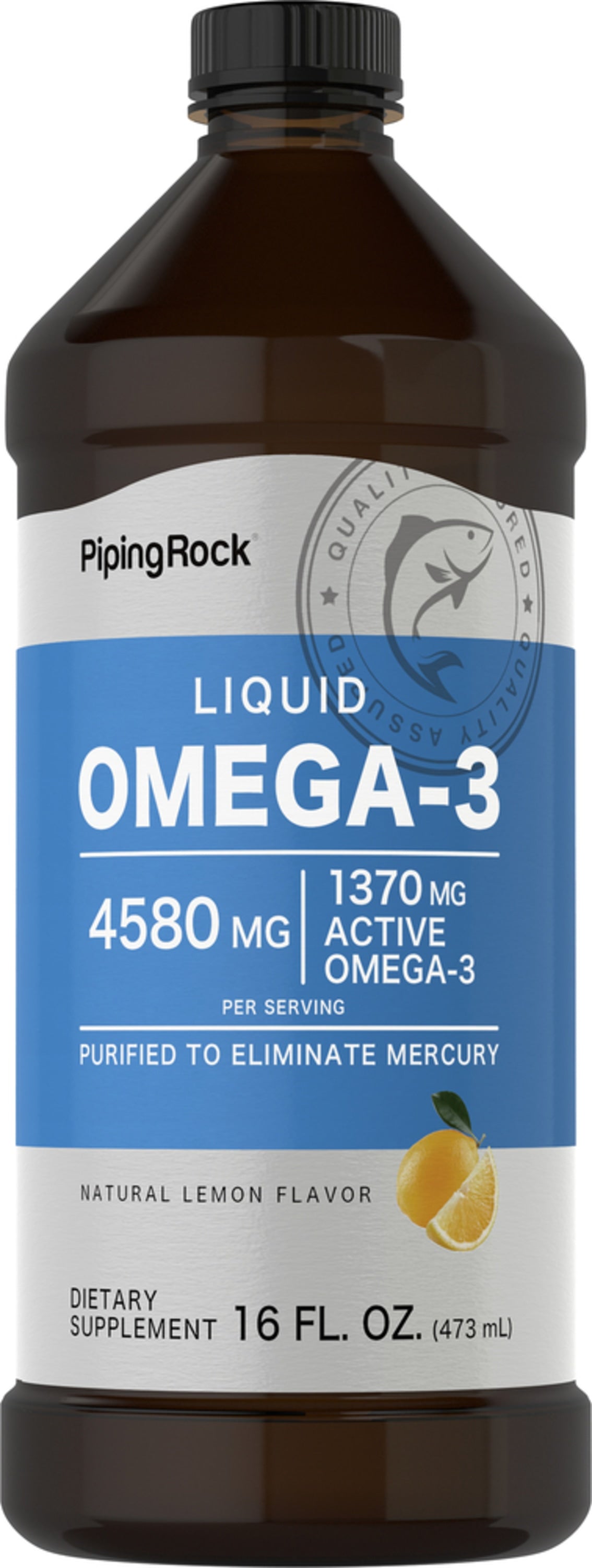 Liquid Omega 3 Natural Lemon 4580 mg per serving 16 fl oz 473 m