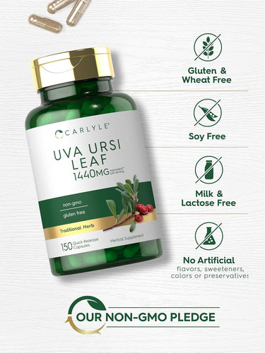 Uva Ursi Leaf (Bearberry), 1440 mg (per serving), 150 Quick Release Capsules