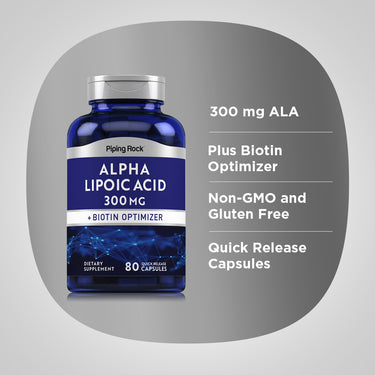 Alpha Lipoic Acid, 300 mg, 80 Quick Release Capsules