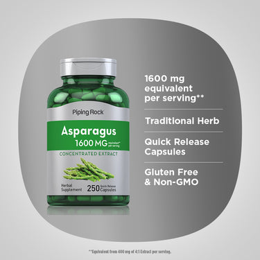 Asparagus, 1600 mg (per serving), 250 Quick Release Capsules