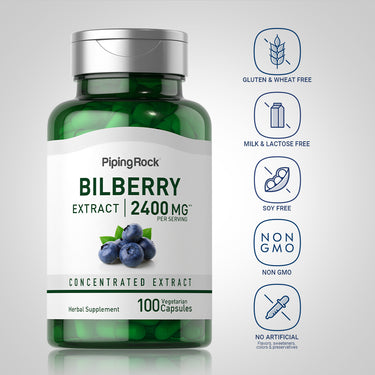 Bilberry Extract, 2400 mg (per serving), 200 Vegetarian Capsules