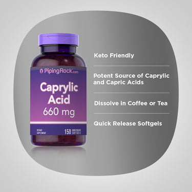 Caprylic Acid, 660 mg, 150 Quick Release Softgels