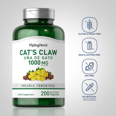 Cat's Claw (Una De Gato), 1000 mg (per serving), 200 Quick Release Capsules