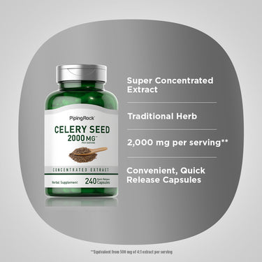 Celery Seed, 2000 mg (per serving), 240 Quick Release Capsules