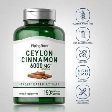 Ceylon Cinnamon, 6000 mg (per serving), 135 Quick Release Capsules