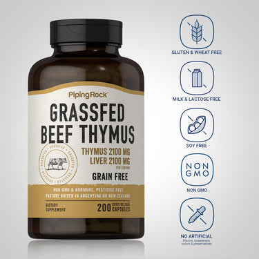 Grass Fed Beef Thymus, 2100 mg, 200 Quick Release Capsules