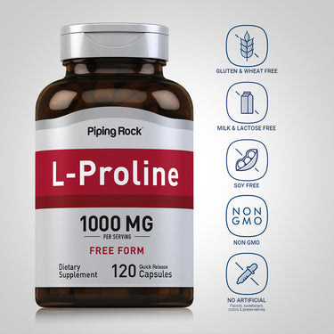 L-Proline, 1000 mg (per serving), 120 Quick Release Capsules