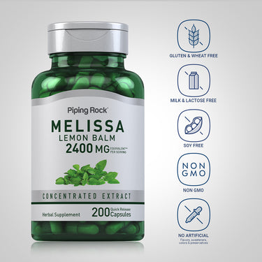 Melissa (Lemon Balm), 2400 mg (per serving), 200 Quick Release Capsules