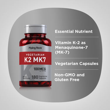 Vitamin K-2 MK-7, 100 mcg (per serving), 180 Vegetarian Capsules