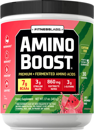 Amino Boost BCAA Powder (Juicy Watermelon Wave), 16.5 oz (483 g) Bottle