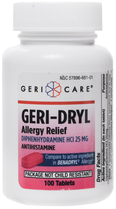 Antihistamine Diphenhydramine HCl 25 mg (Allergy Relief), Compare to Benadryl , 100 Tablets