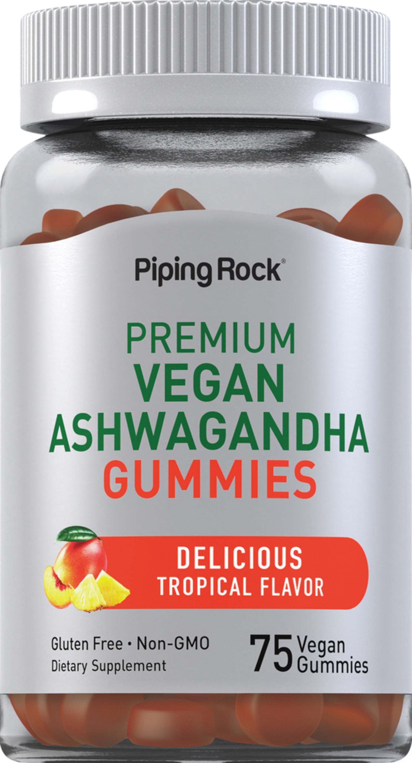 Ashwagandha Gummies (Delicious Tropical), 75 Vegan Gummies