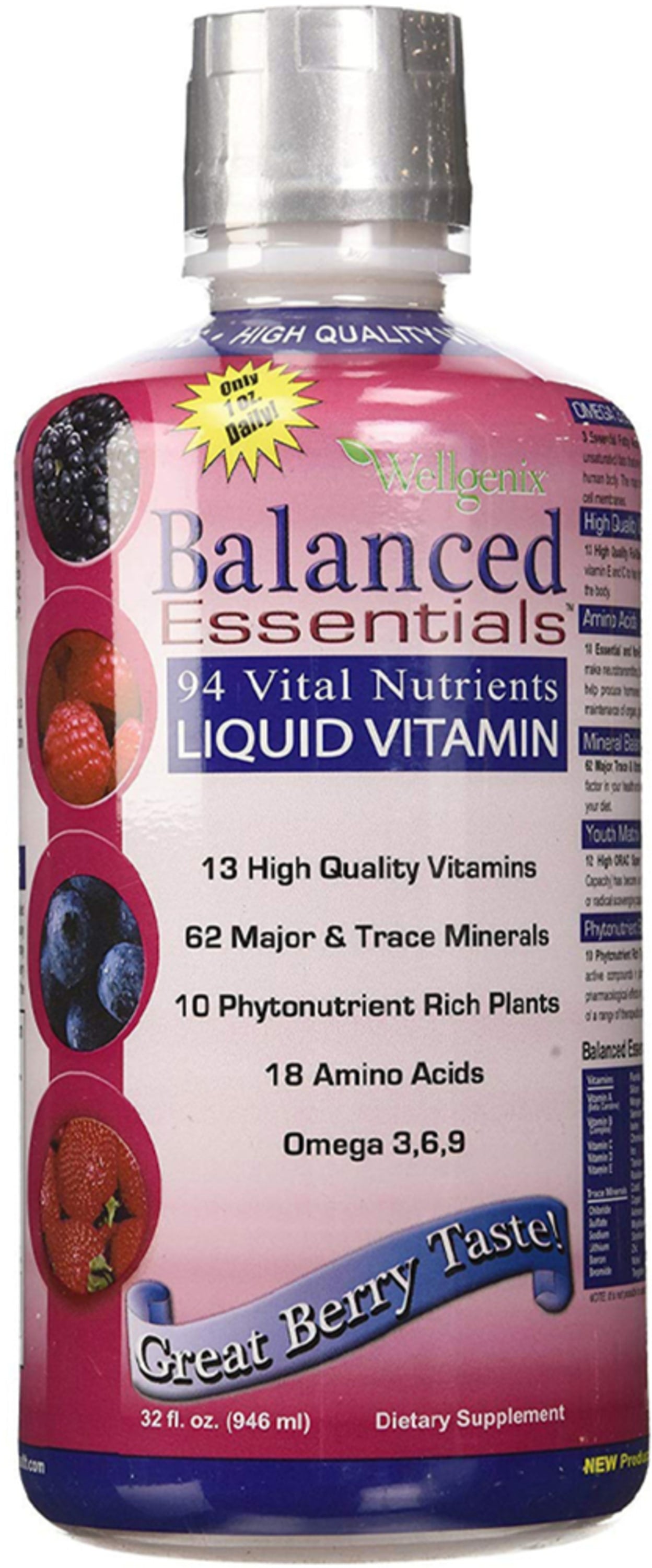 Balanced Essentials Plus Liquid Vitamin Multi (Berry), 32 fl oz (946 mL) Bottle