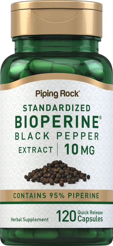 BioPerine Black Pepper Extract, 10 mg, 120 Quick Release Capsules