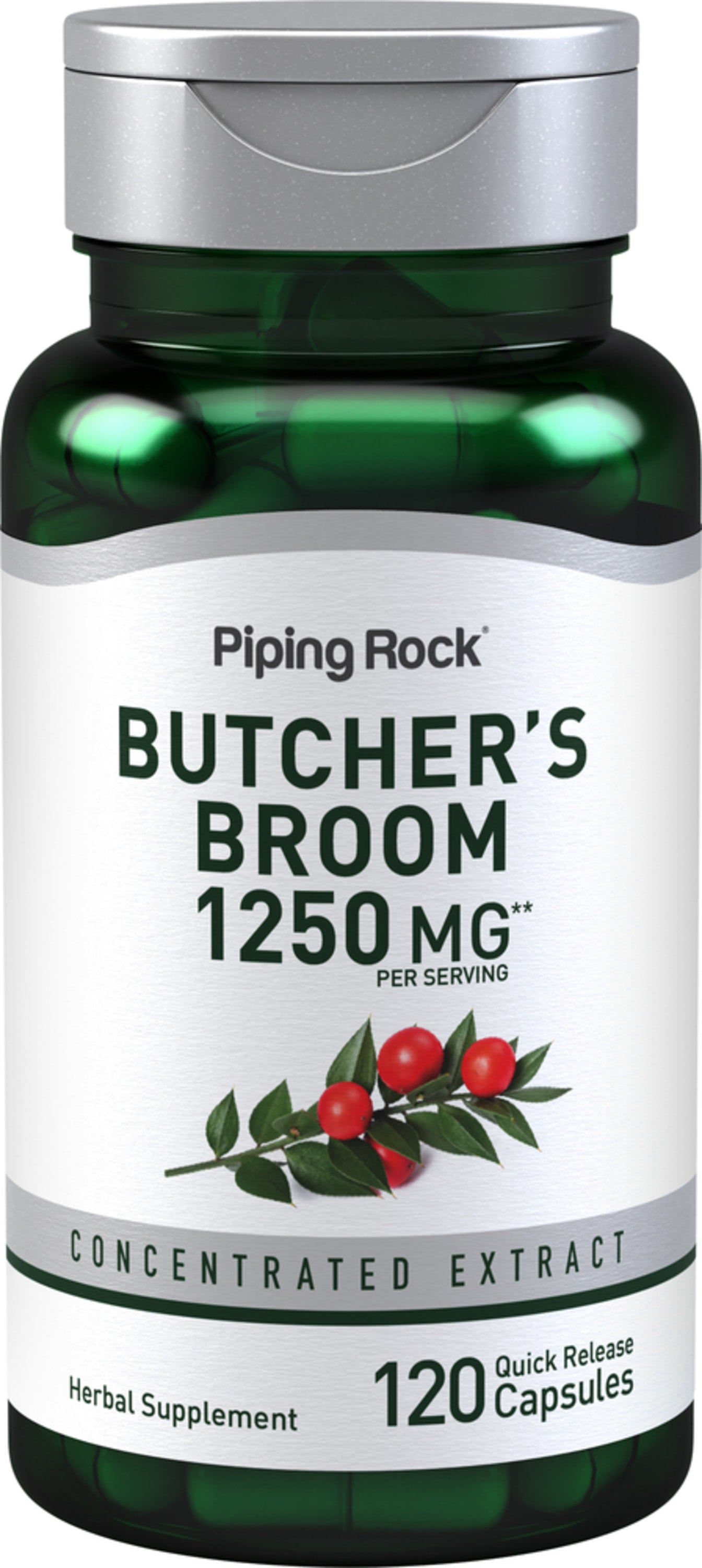 Butcher's Broom, 1250 mg (per serving), 120 Quick Release Capsules