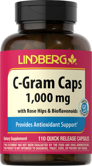 C-Gram 1000 mg with Rose Hips & Bioflavonoids, 110 Quick Release Capsules