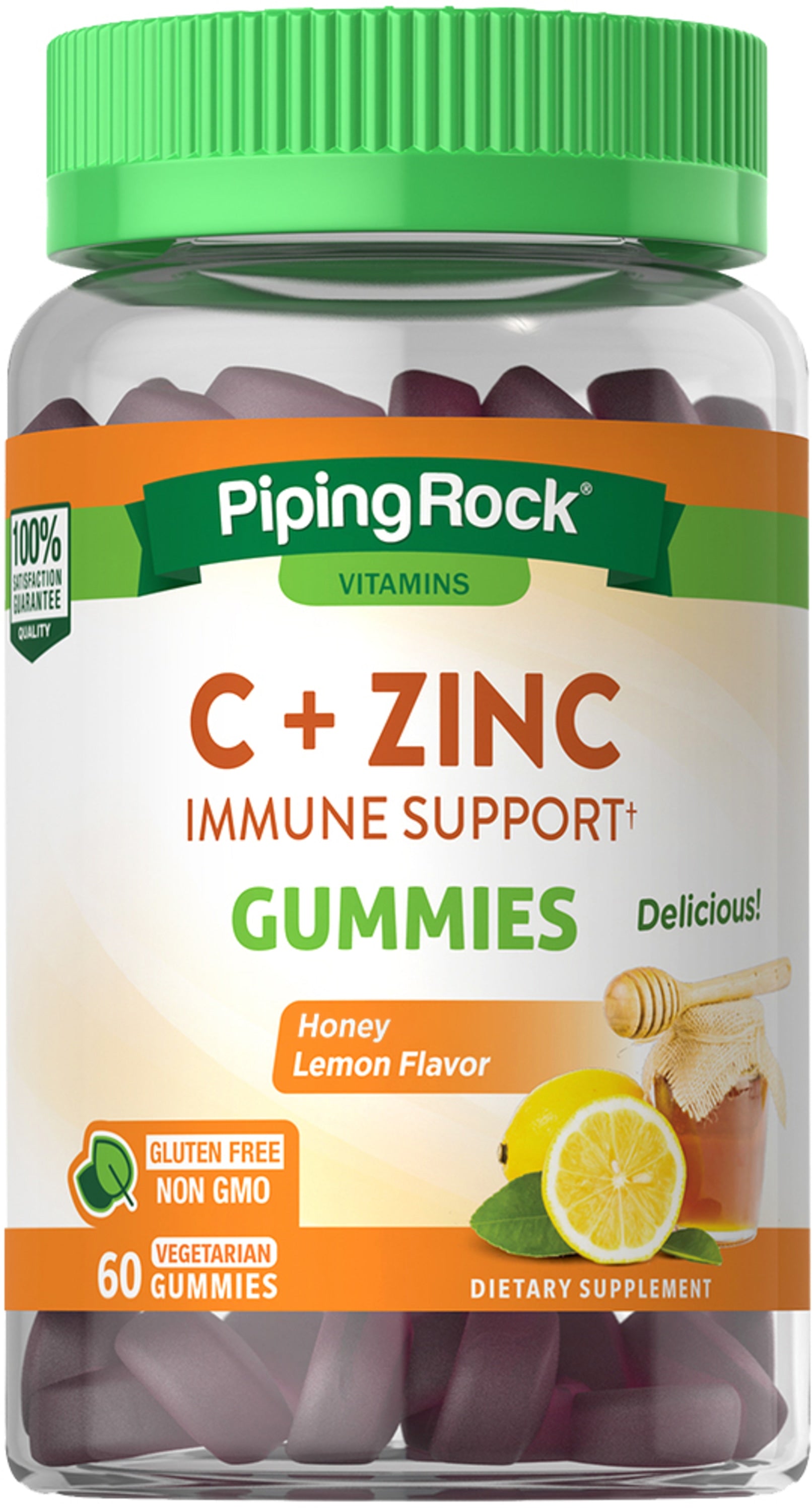 C + Zinc Immune Support Gummies (Honey Lemon), 60 Vegetarian Gummies