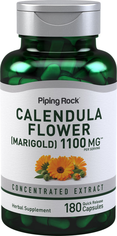 Calendula Flower (Marigold), 1100 mg (per serving), 180 Quick Release Capsules