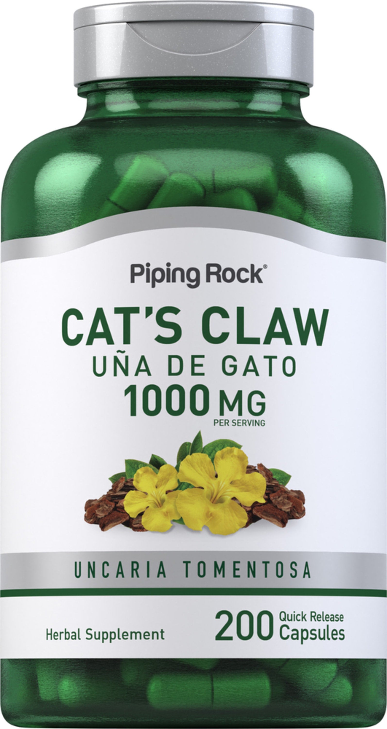 Cat's Claw (Una De Gato), 1000 mg (per serving), 200 Quick Release Capsules