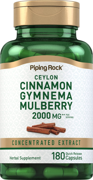 Ceylon Cinnamon Gymnema Mulberry Complex, 2000 mg (per serving), 180 Quick Release Capsules