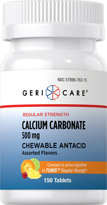 Chewable Antacid Calcium Carbonate 500 mg, Compare to TUMS , 150 Chewable Tablets