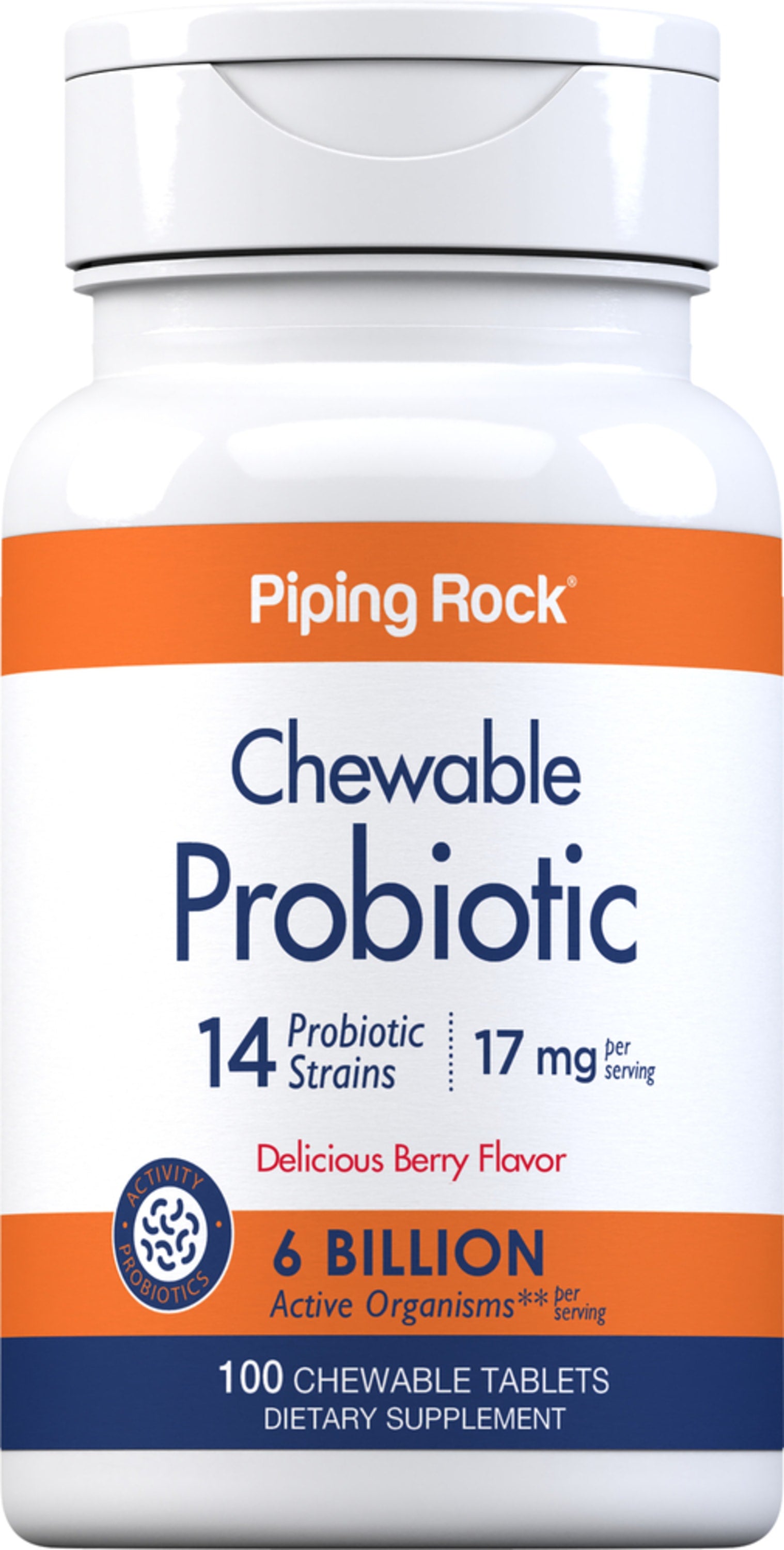 Chewable Probiotic 14 Strains 6 Billion Organisms (Berry), 100 Chewable Tablets