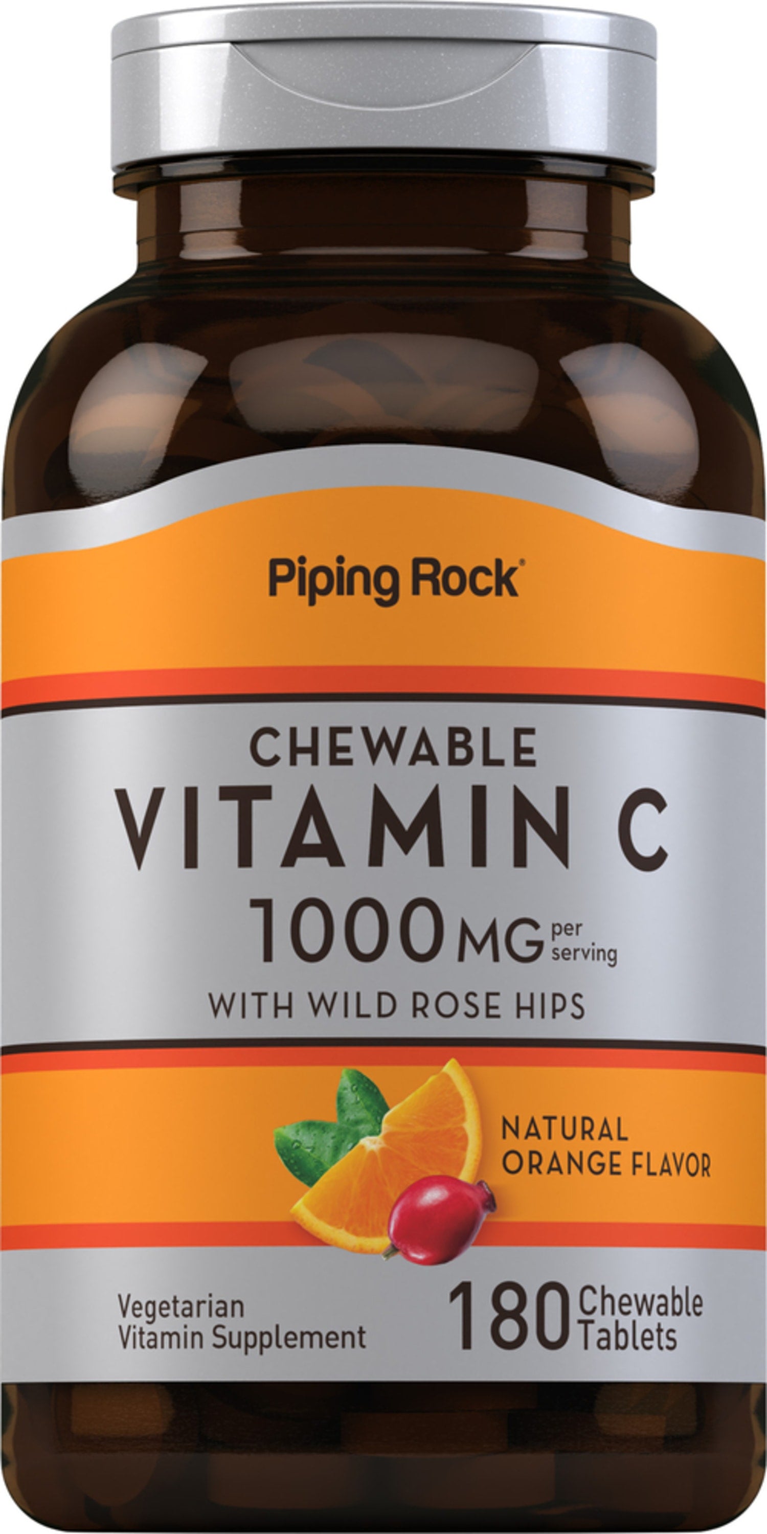 Chewable Vitamin C (Natural Orange), 1000 mg (per serving), 180 Chewable Tablets