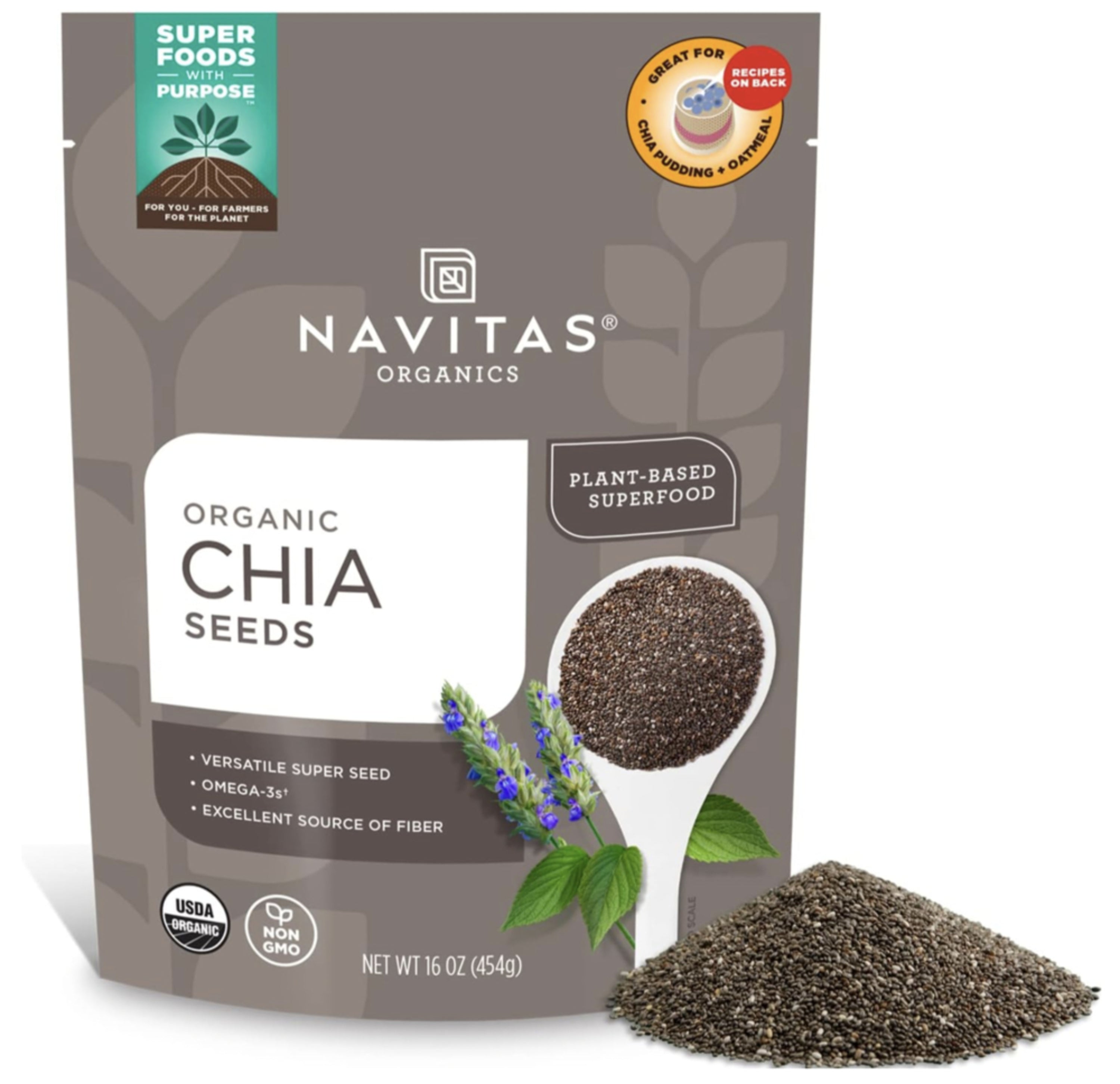 Chia Seeds (Organic), 16 oz (454 g) Bag