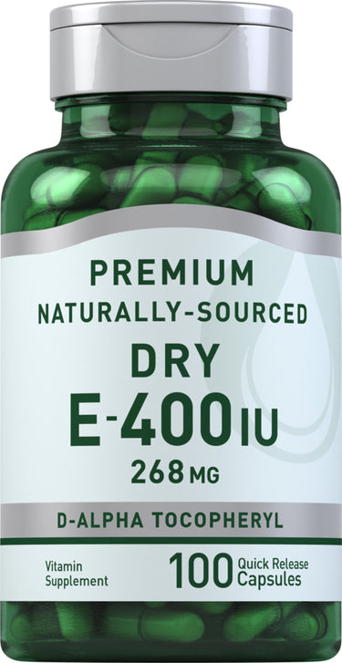 Dry Vitamin E-400 IU (d-Alpha Tocopherol), 100 Quick Release Capsules