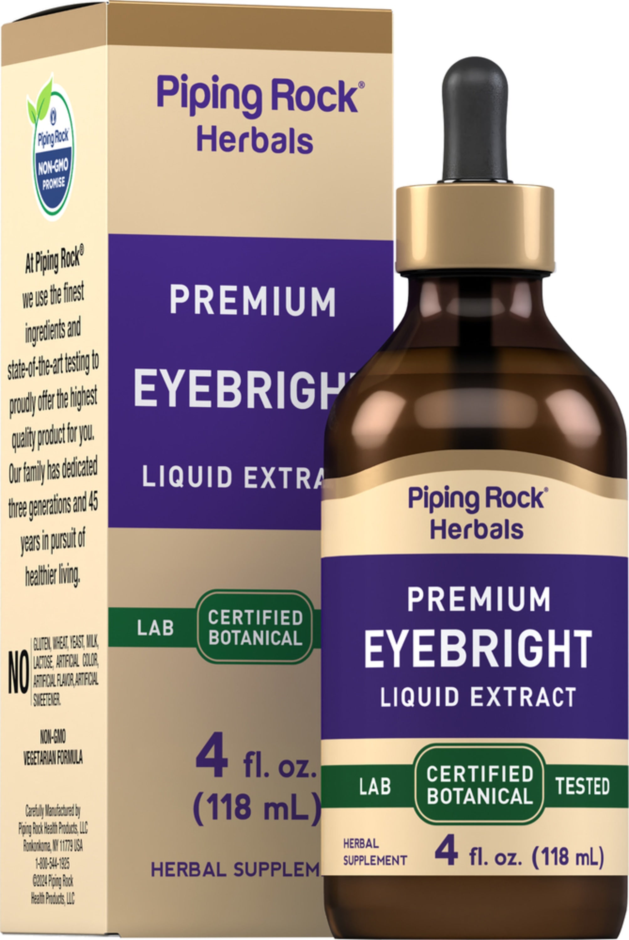 Eyebright Liquid Extract Alcohol Free, 4 fl oz (118 mL) Dropper Bottle