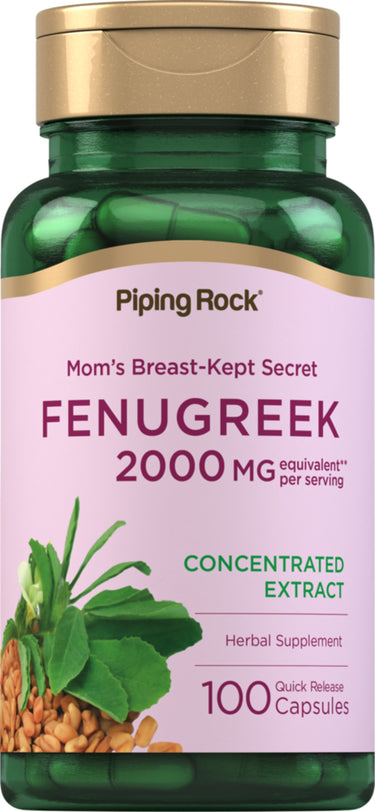 Fenugreek, 2000 mg (per serving), 100 Quick Release Capsules