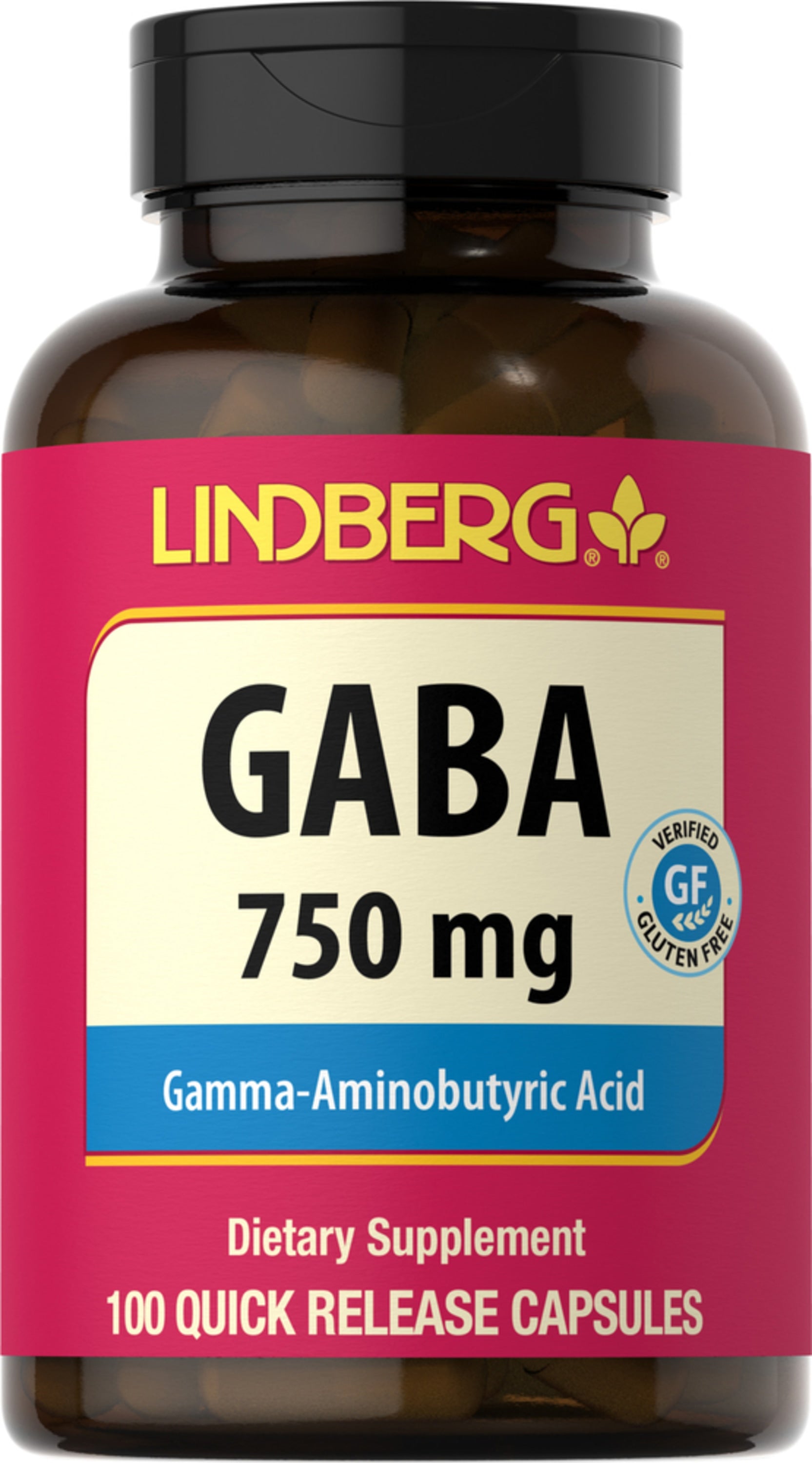 GABA (Gamma-Aminobutyric Acid), 750 mg, 100 Quick Release Capsules
