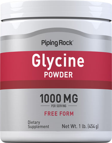 Glycine Powder, 1000 mg (per serving), 1 lb (454 g) Bottle