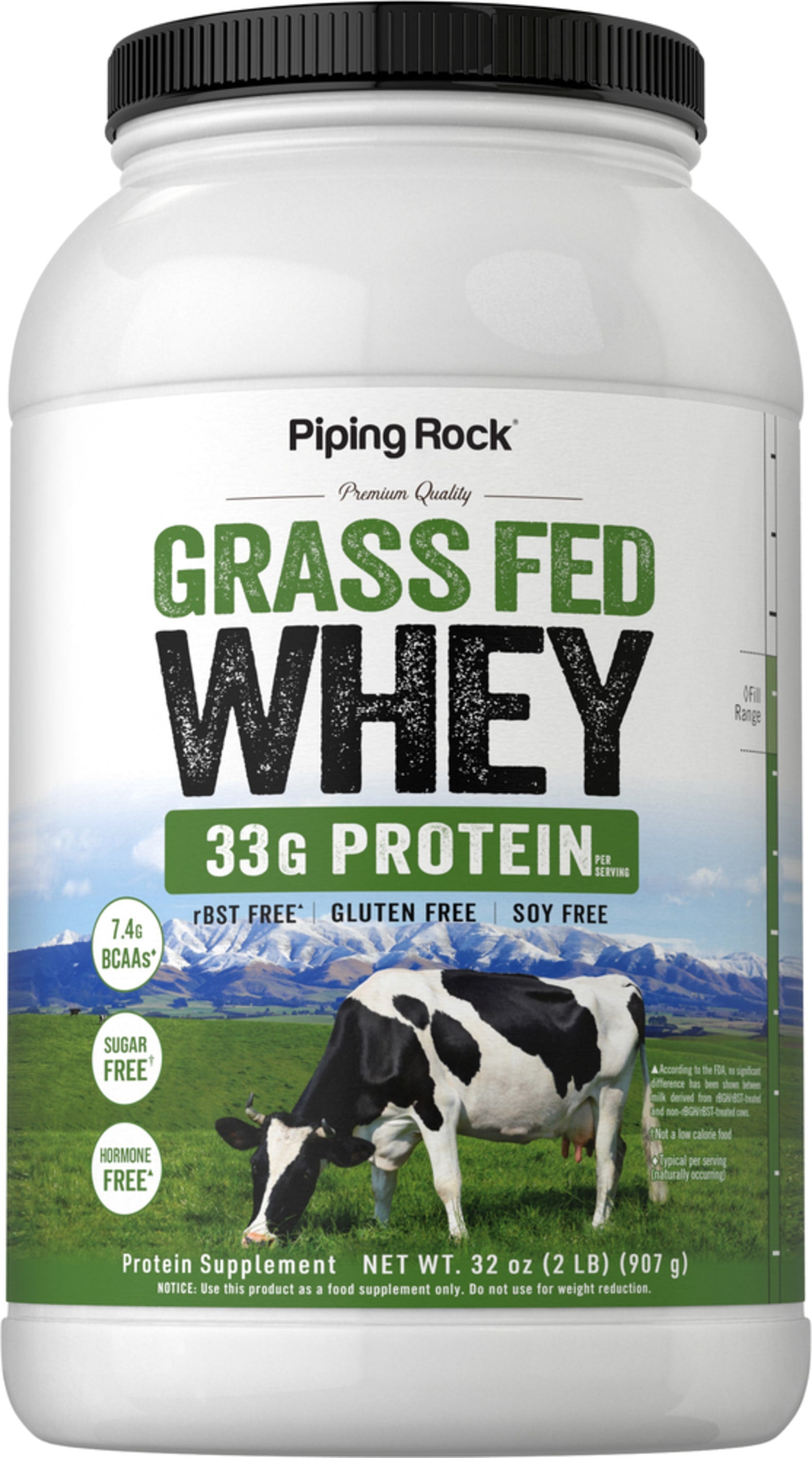 GrassFed Whey Protein (Unflavored & Unsweetened), 2 lb (907 g) Bottle