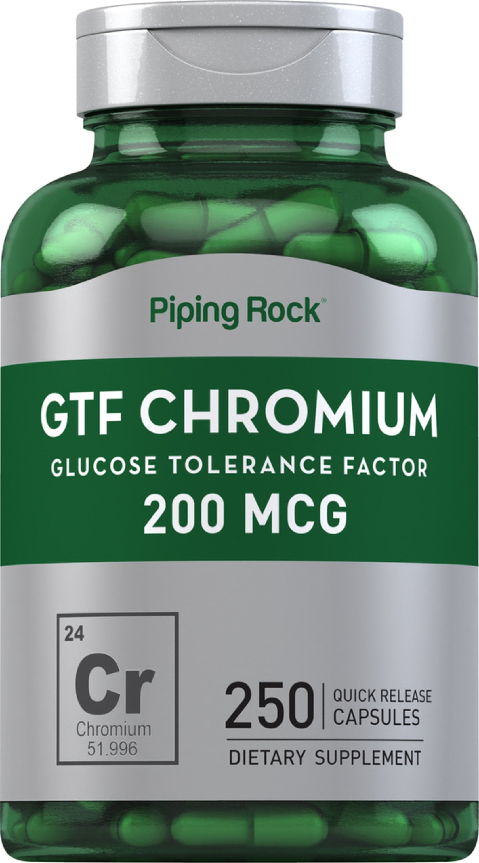 GTF Chromium, 200 mcg, 250 Quick Release Capsules