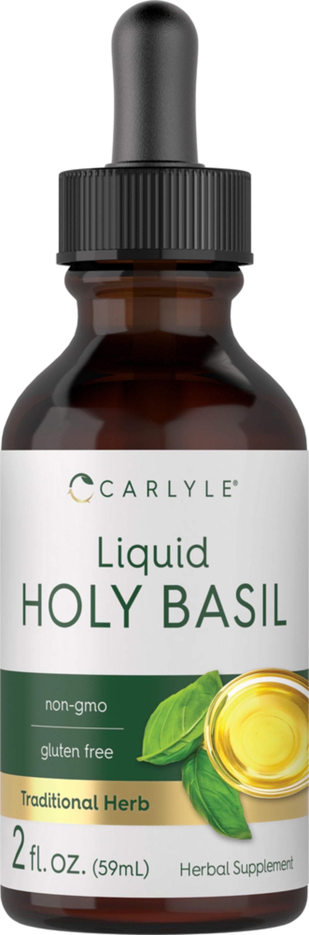 Holy Basil Liquid Extract Alcohol Free, 2 fl oz (59 mL) Dropper Bottle