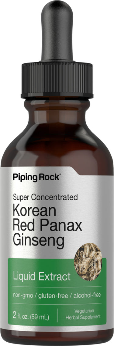 Korean Red Panax Ginseng Liquid Extract Alcohol Free, 2 fl oz (59 mL) Dropper Bottle