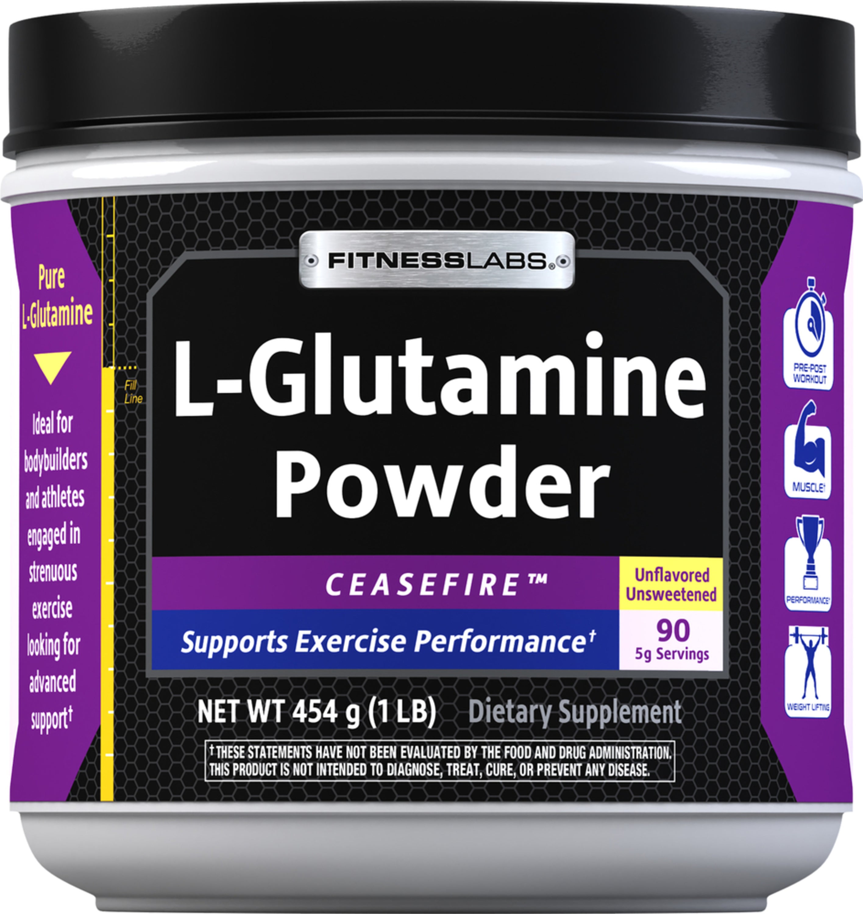 L-Glutamine Powder, 5000 mg, 1 lb (454 g) Bottle