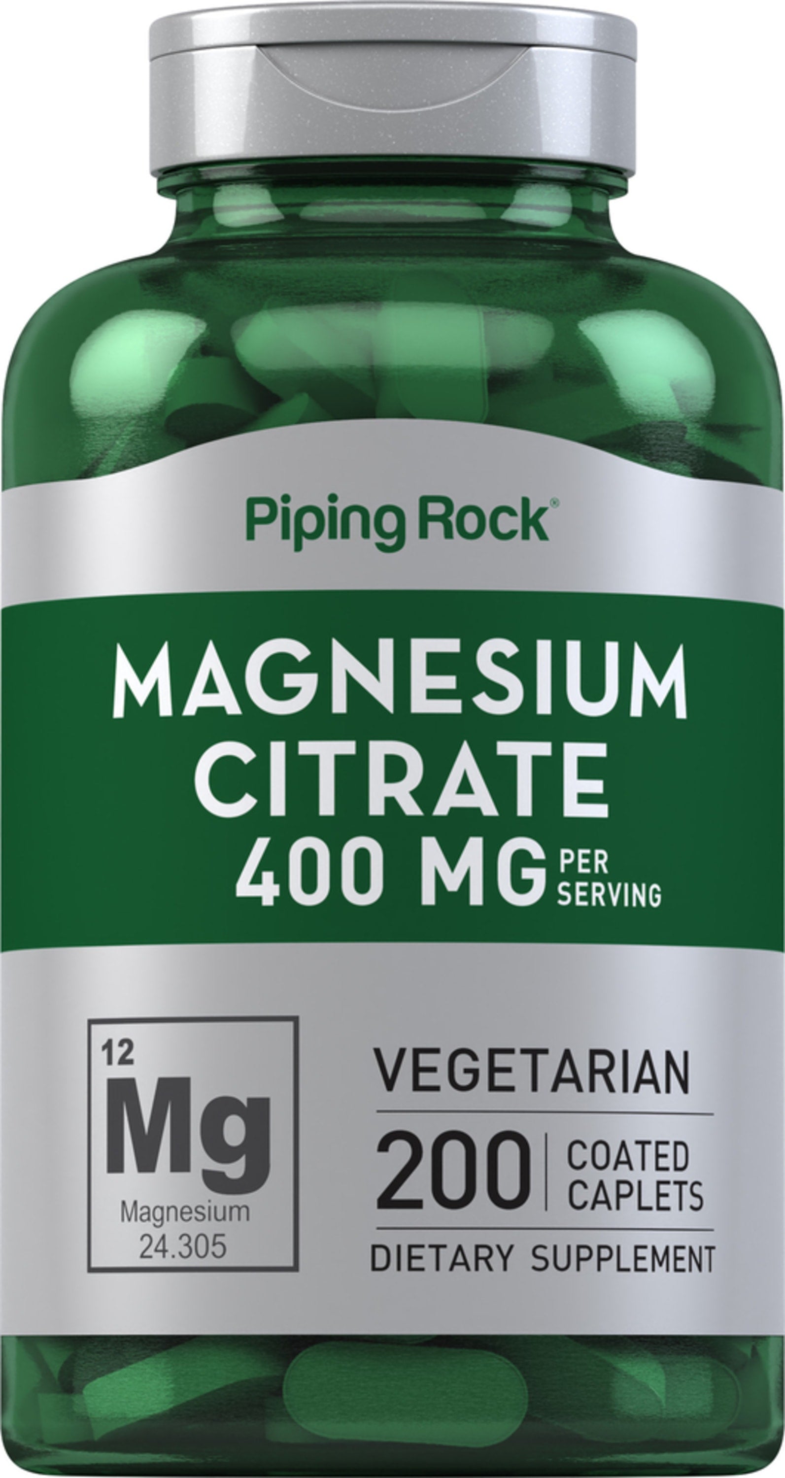 Magnesium Citrate, 400 mg (per serving), 200 Coated Caplets