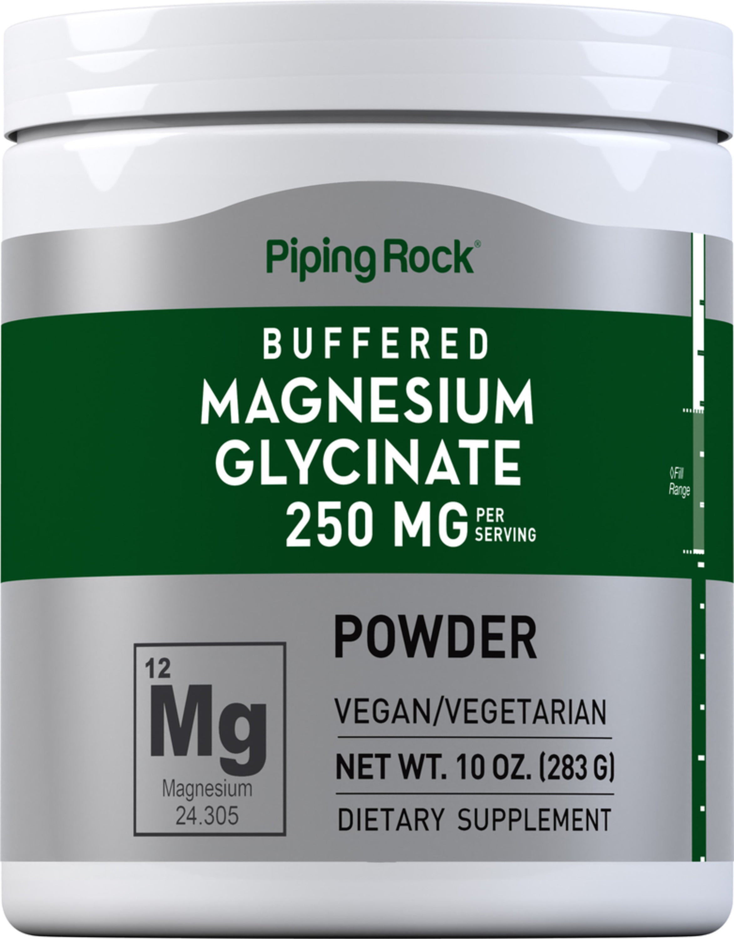 Magnesium Glycinate Powder, 250 mg (per serving), 10 oz (283 g) Bottle