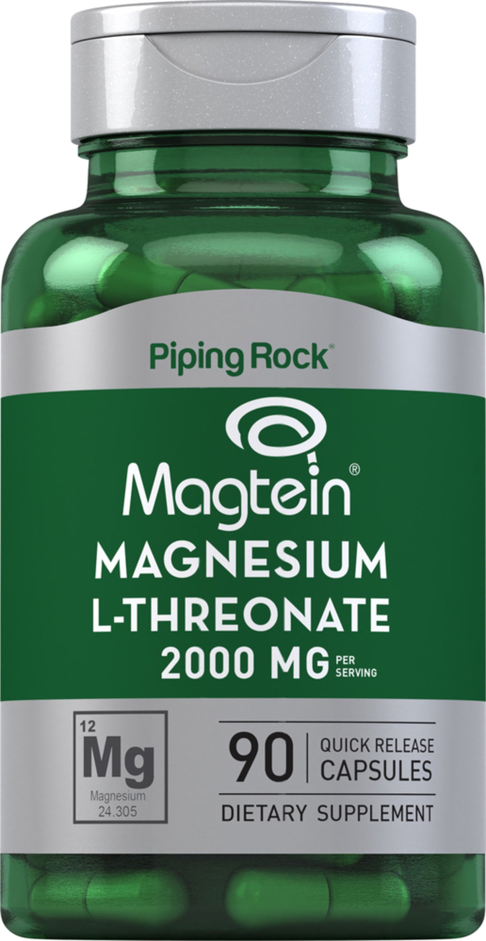 Magnesium L-Threonate  Magtein, 90 Quick Release Capsules