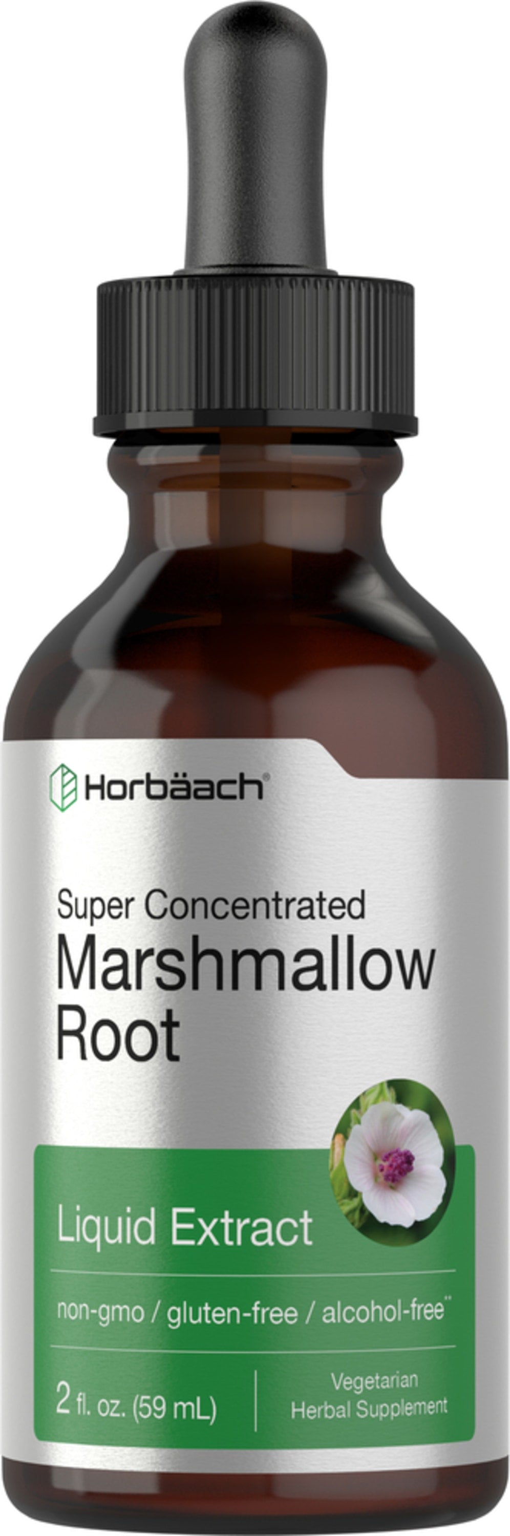 Marshmallow Root Liquid Extract Alcohol Free, 2 fl oz (59 mL) Dropper Bottle