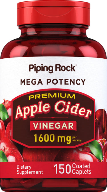 Mega Potency Apple Cider Vinegar, 1600 mg (per serving), 150 Coated Caplets