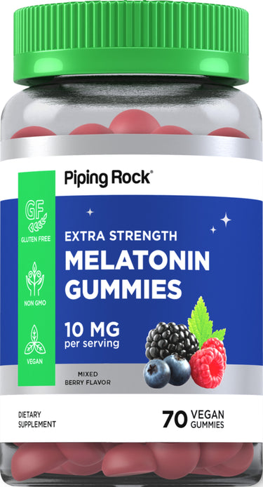 Melatonin (Delicious Mixed Berry), 10 mg (per serving), 70 Vegan Gummies