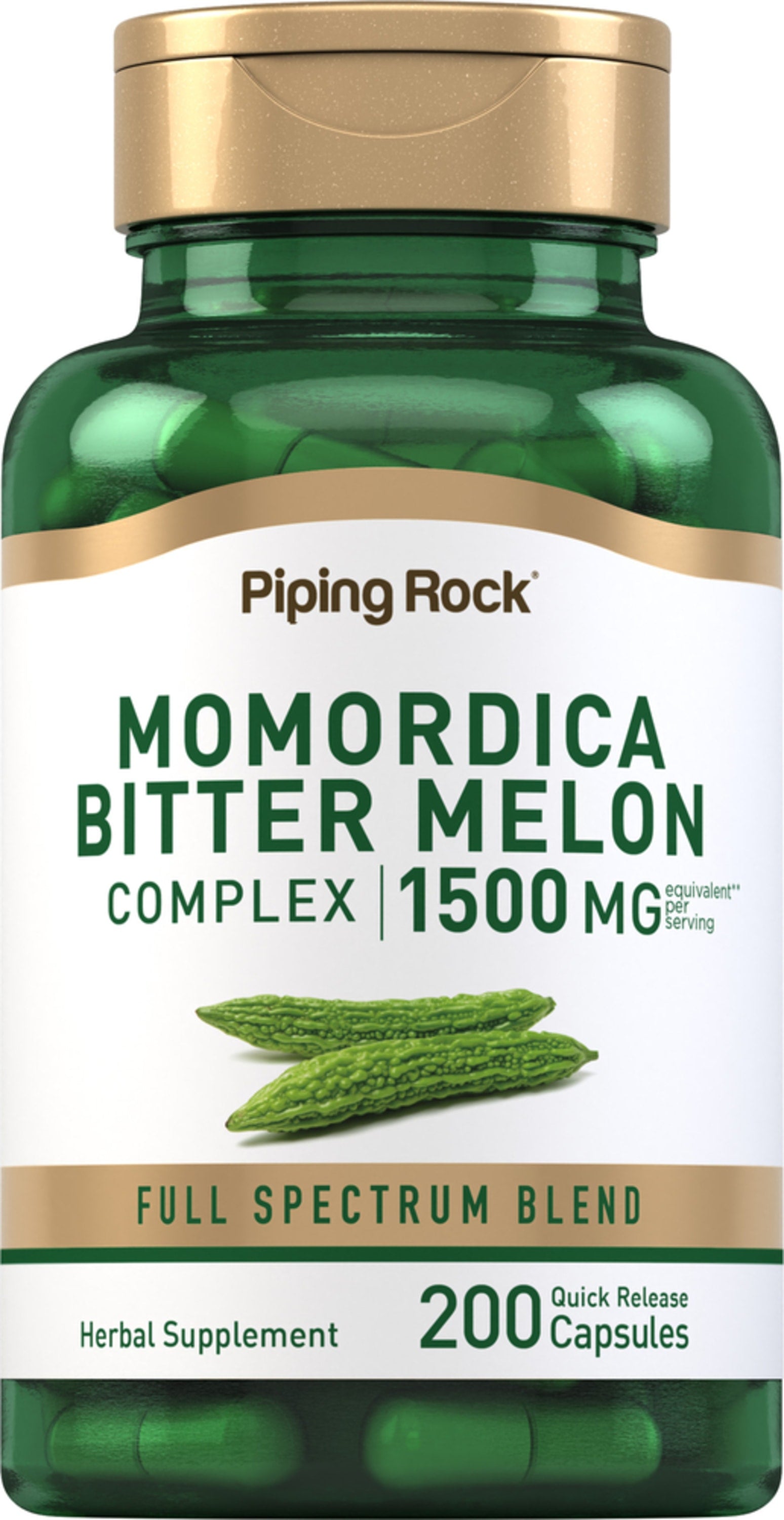 Momordica Bitter Melon, 1500 mg (per serving), 200 Quick Release Capsules