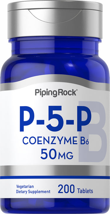 P-5-P (Pyridoxal 5-Phosphate) Coenzymated Vitamin B-6, 50 mg, 200 Tablets