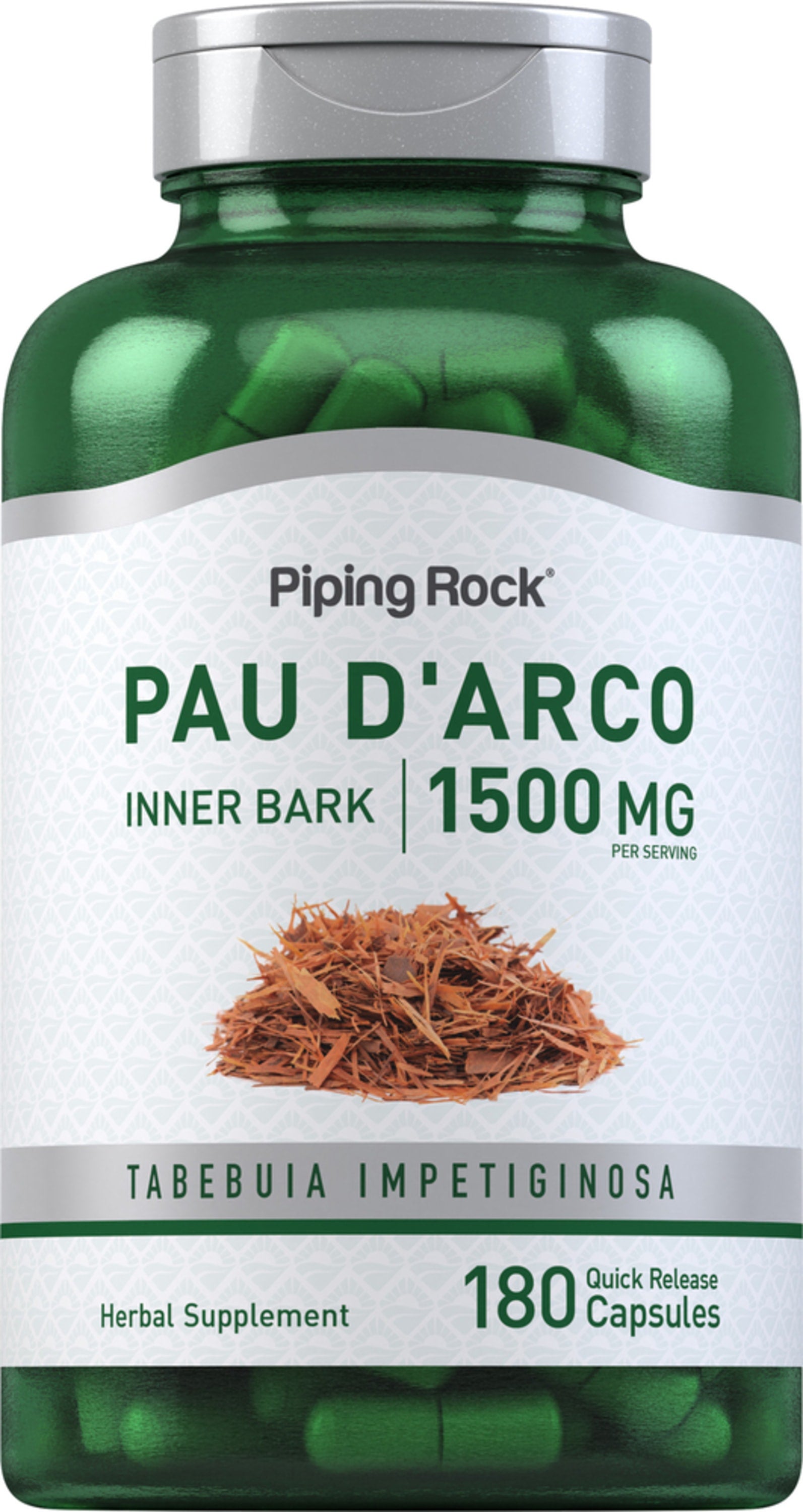 Pau d'Arco Inner Bark, 1500 mg (per serving), 180 Quick Release Capsules