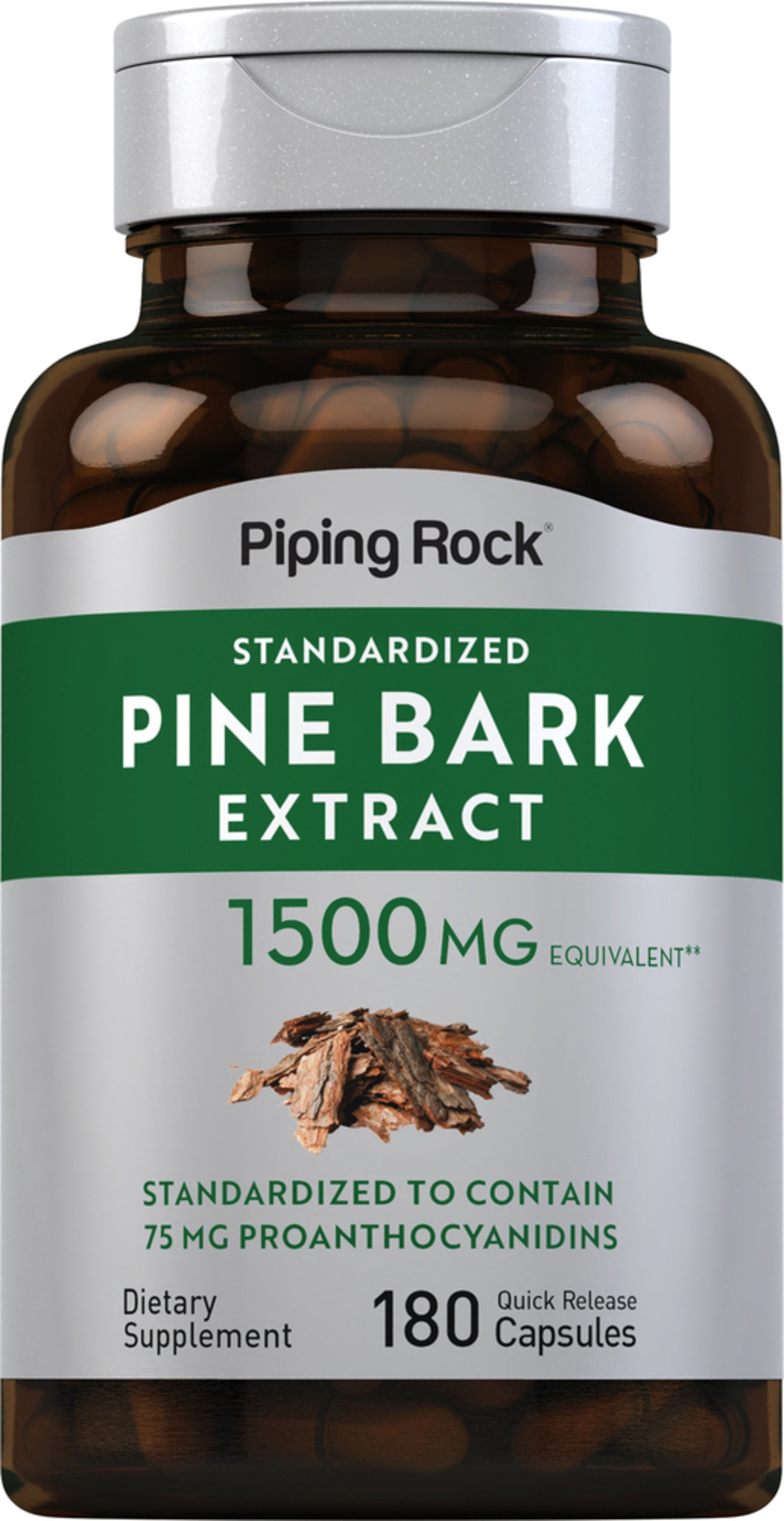 Pine Bark Extract, 1500 mg, 180 Quick Release Capsules