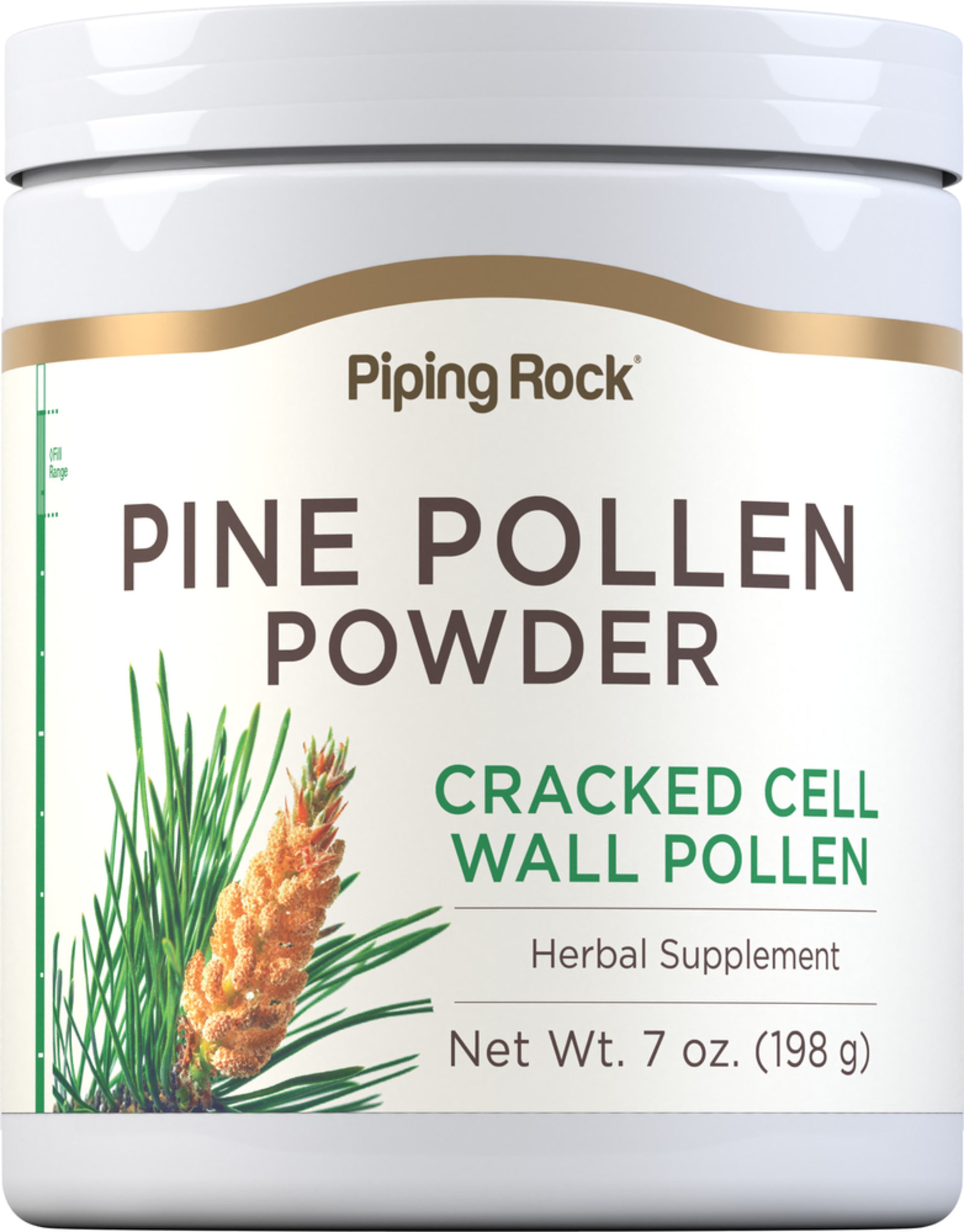 Pine Pollen Powder Wild Harvested Cell Wall Cracked, 7 oz (198 g) Bottle