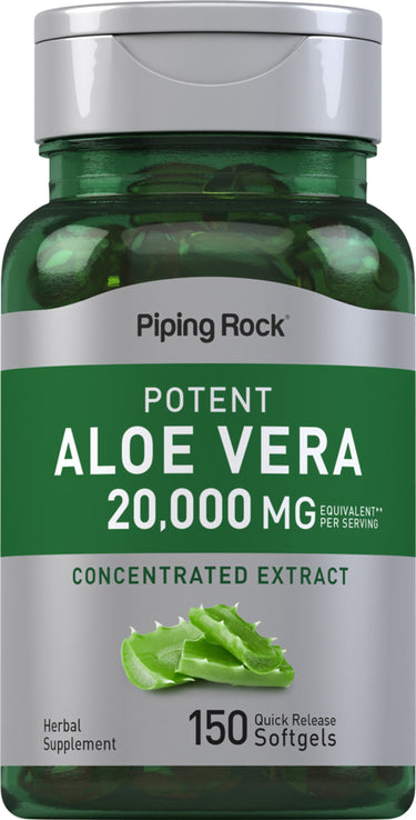 Potent Aloe Vera, 20,000 mg (per serving), 150 Quick Release Softgels